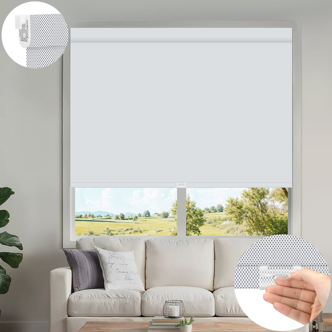Kincmo No Drill Cordless UV Protection Solar Shades 0%/1%/3%/5% Openness