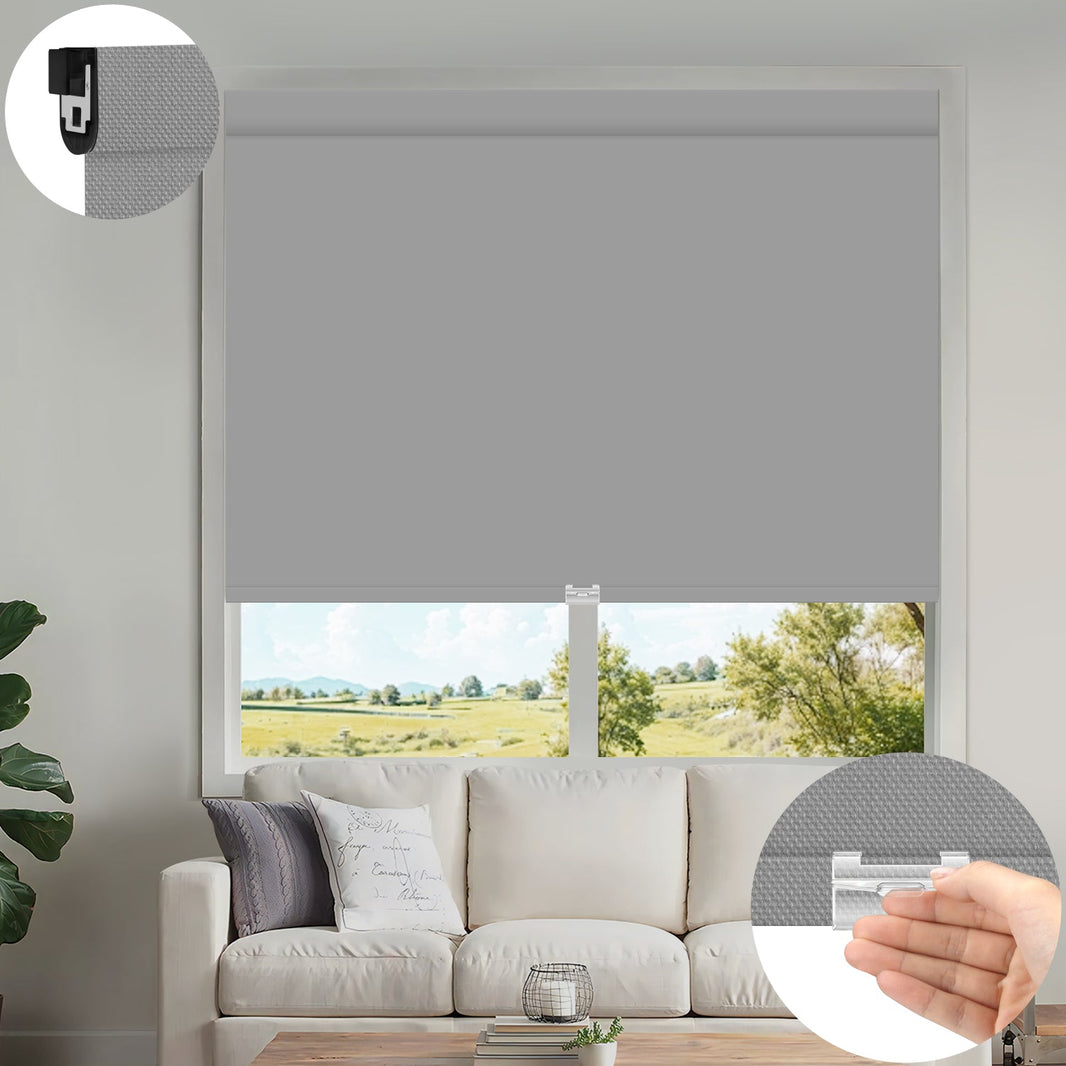Kincmo No Drill Cordless UV Protection Solar Shades 0%/1%/3%/5% Openness