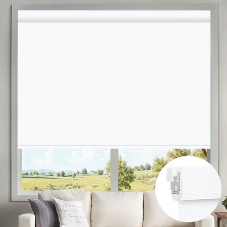 Kincmo No Drill Motorized Solar Shades, 0%/1%/3%/5% Openness For UV Protection