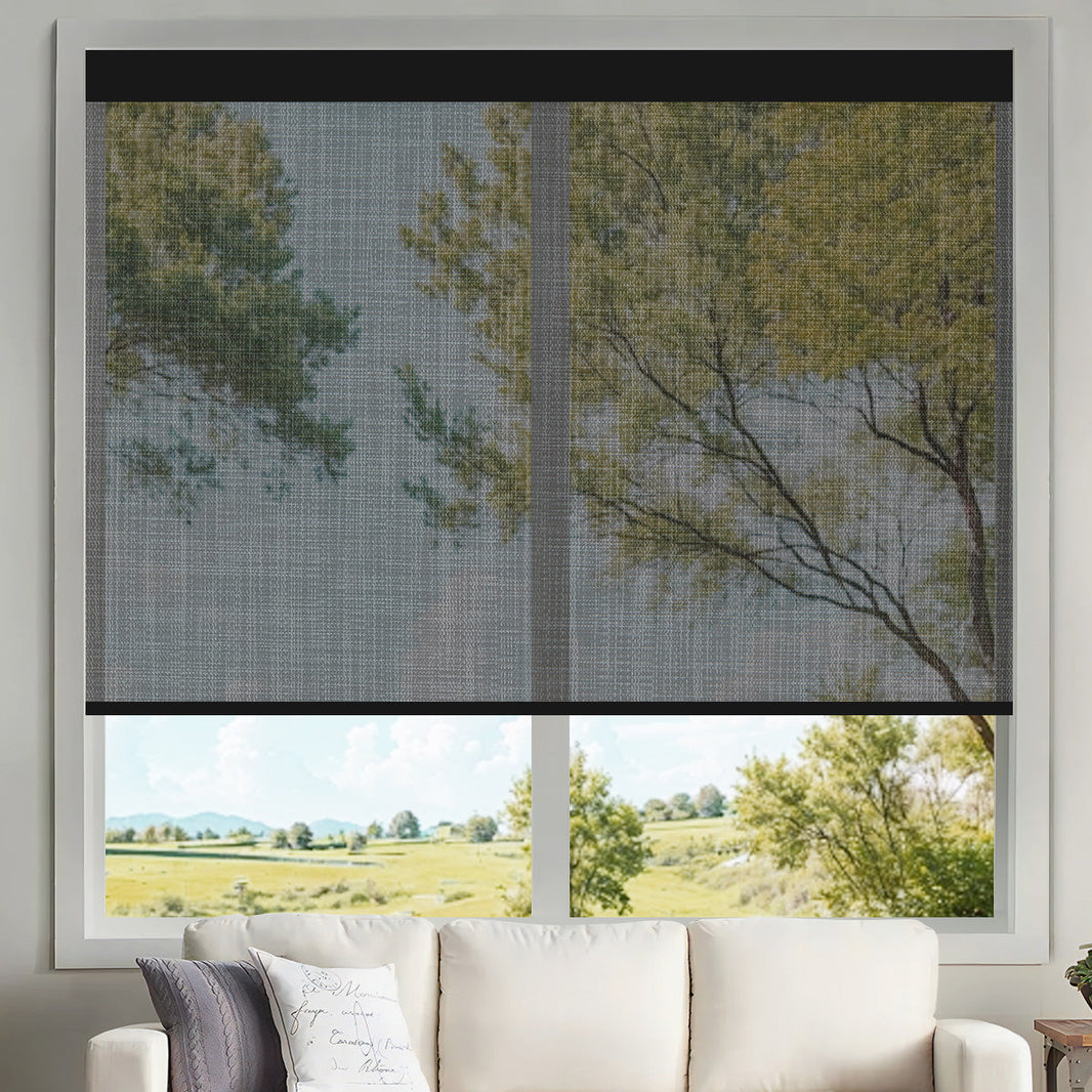 Kincmo Motorized UV Protection Solar Shades 0%/1%/3%/5% Openness