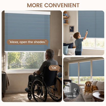 Kincmo No Drill Cellular Shades, Motorized Light Filtering