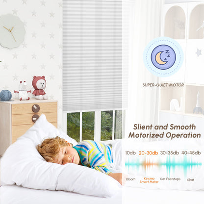 Kincmo No Drill Cellular Shades, Motorized Light Filtering