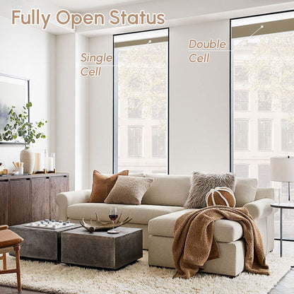 Kincmo Motorized Light Filtering Top Down Bottom Up Cellular Shades