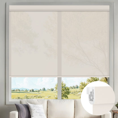 Kincmo No Drill Motorized Solar Shades, 0%/1%/3%/5% Openness For UV Protection