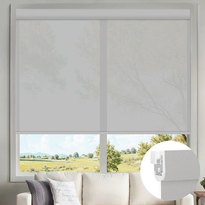 Kincmo No Drill Motorized Solar Shades, 0%/1%/3%/5% Openness For UV Protection