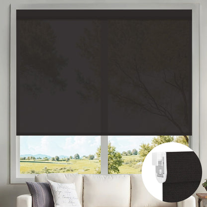 Kincmo No Drill Motorized Solar Shades, 0%/1%/3%/5% Openness For UV Protection