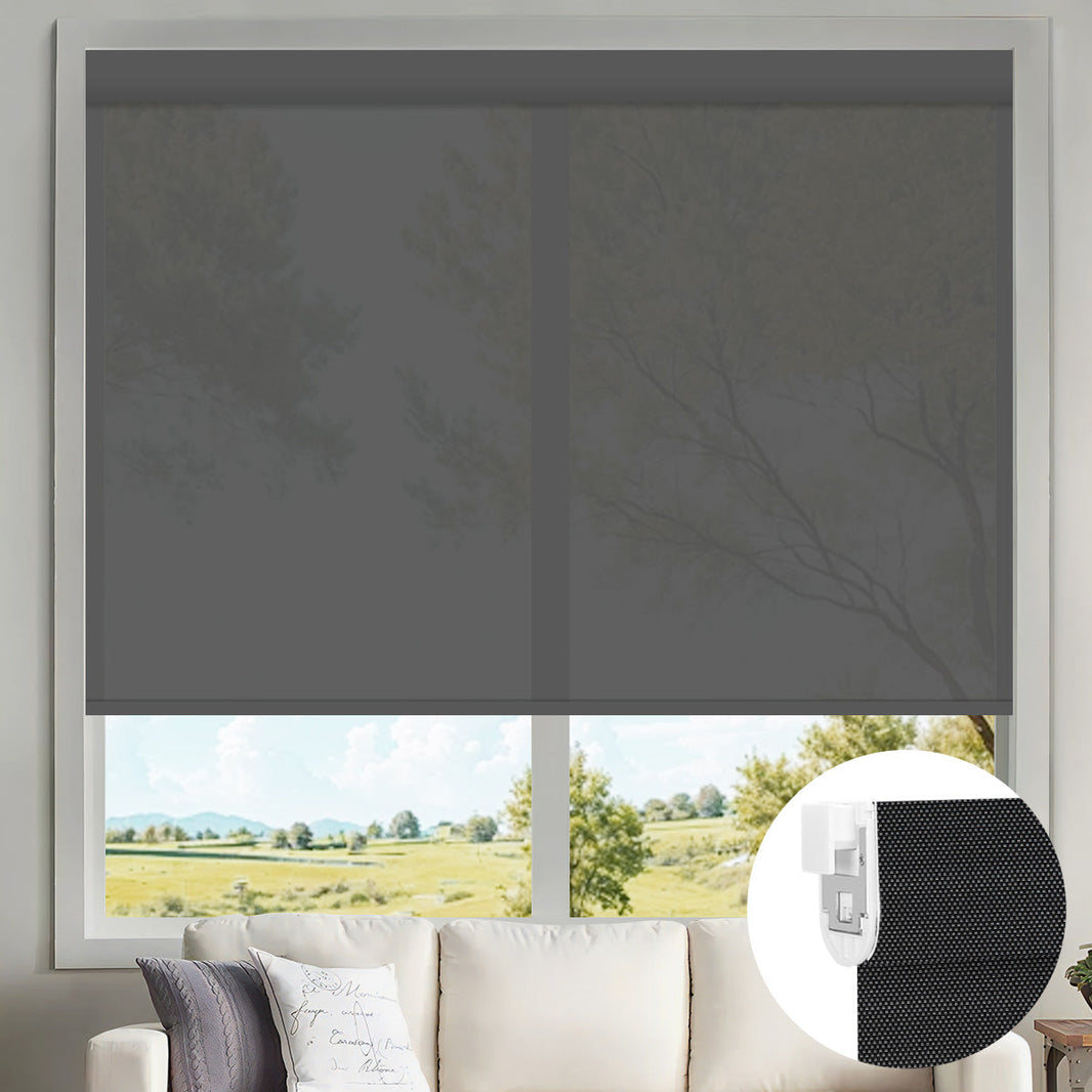 Kincmo No Drill Motorized Solar Shades, 0%/1%/3%/5% Openness For UV Protection