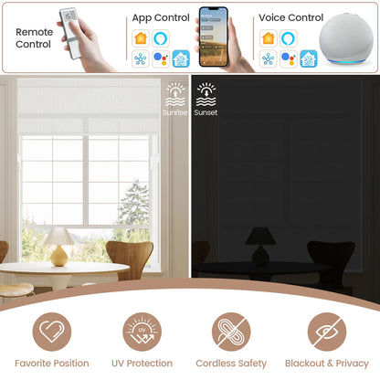 Kincmo Motorized Light Filtering Roller Shades 75% Blackout - Classic