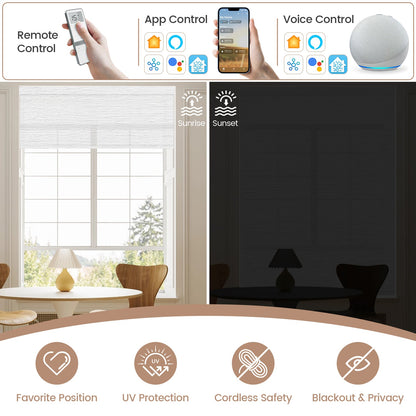 Kincmo Motorized Light Filtering Roller Shades 60% Blackout - Atlantic