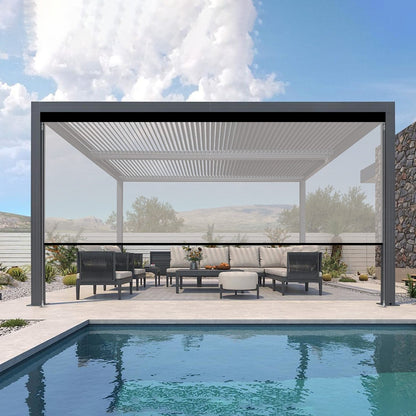 Kincmo Motorized Outdoor Shades 0%/1%/3%/5% Openness