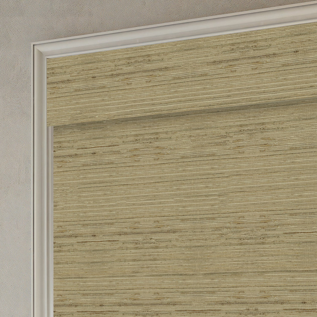 Kincmo Motorized Woven Wood Shades 50%/70%/100% Blackout - Natural Rustic