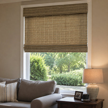 Kincmo Cordless Woven Wood Shades 50%/70%/100% Blackout - Organic Texture