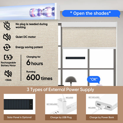 Kincmo Motorized Roller Shades 100% Blackout - Aurora