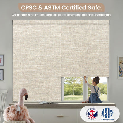Kincmo No Drill Cordless Roller Shades 100% Blackout - Aurora