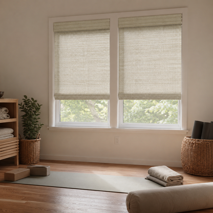 Kincmo Cordless Woven Wood Shades 50%/70%/100% Blackout - Designer