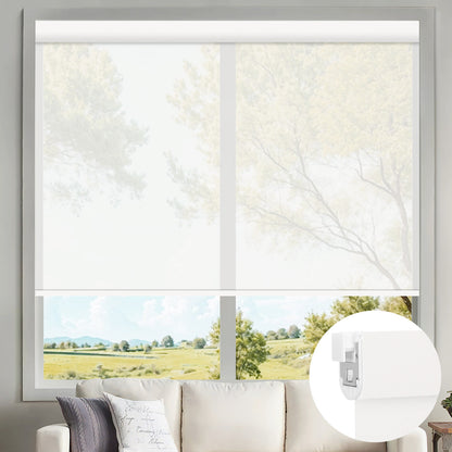 Kincmo No Drill Motorized Solar Shades, 0%/1%/3%/5% Openness For UV Protection