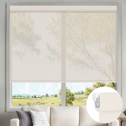 Kincmo No Drill Motorized Solar Shades, 0%/1%/3%/5% Openness For UV Protection