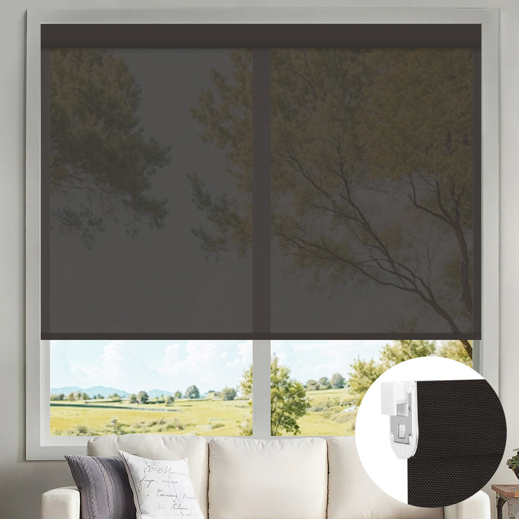 Kincmo No Drill Motorized Solar Shades, 0%/1%/3%/5% Openness For UV Protection