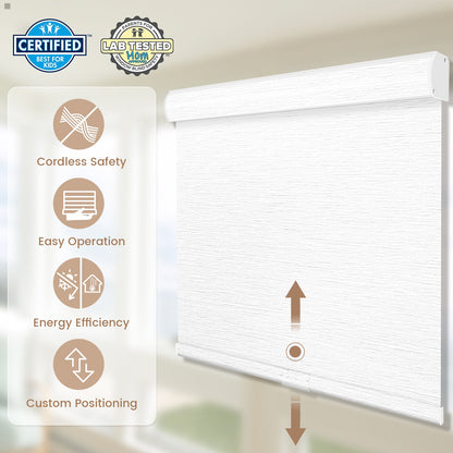 Kincmo Cordless 100% Blackout Roller Shades - Atlantic
