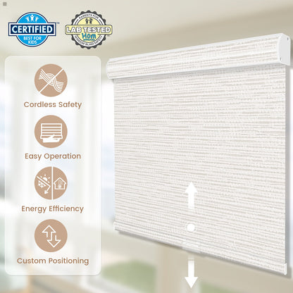 Kincmo Cordless 100% Blackout Roller Shades - Aqua Waves