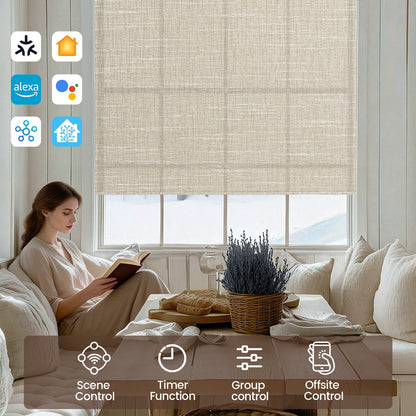 Kincmo Motorized Light Filtering Roller Shades 70% Blackout - Aurora