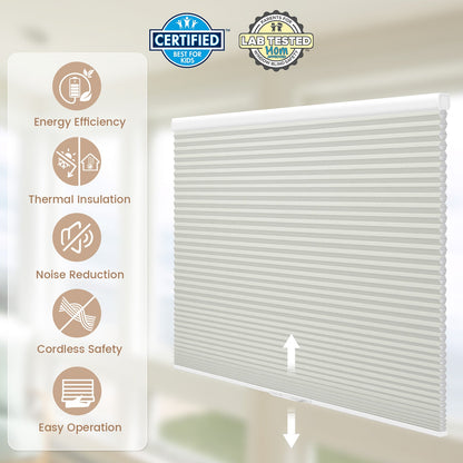 Kincmo Cordless Cellular Shades 100% Blackout Energy Saving, Safe for Kids
