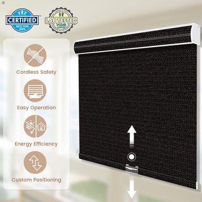 Kincmo Cordless 100% Blackout Roller Shades - Eclipse