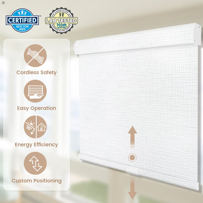 Kincmo Cordless 100% Blackout Roller Shades - Weave