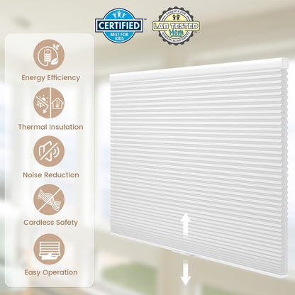 Kincmo Cordless Cellular Shades 100% Blackout, Noise Reduction | Double Cell