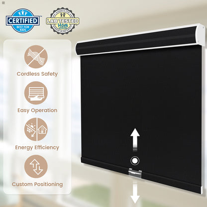 Kincmo Cordless 100% Blackout Roller Shades - Pure