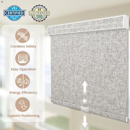 Kincmo Cordless 100% Blackout Roller Shades - Mist