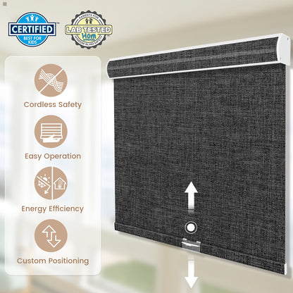 Kincmo Cordless 100% Blackout Roller Shades - Dual Sided
