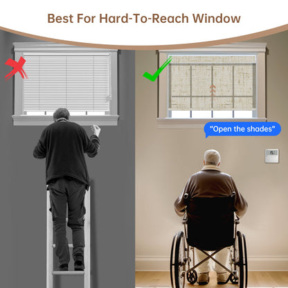 Kincmo No Drill Roller Shades, Motorized 75% Blackout Light Filtering - Linen