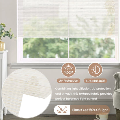 Kincmo Motorized Light Filtering Roller Shades 50% Blackout - Woven