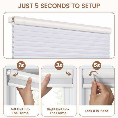 Kincmo No Drill Cellular Shades, Motorized 100% Blackout