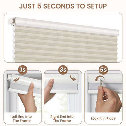 Kincmo No Drill Cellular Shades, Motorized Light Filtering