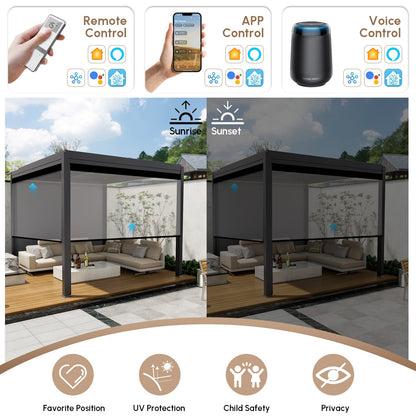 Kincmo Motorized Outdoor Shades 0%/1%/3%/5% Openness