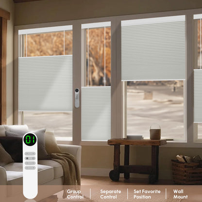 Kincmo Motorized 100% Blackout Top Down Bottom Up Cellular Shades | Double Cell