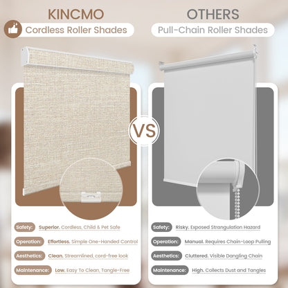 Kincmo Cordless 100% Blackout Roller Shades - Aurora