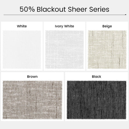 Kincmo No Drill Roller Shades, Motorized 50% Blackout Light Filtering - Sheer