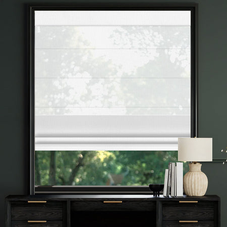 Kincmo Motorized Light Filtering Roman Shades 50% Blackout - Sheer