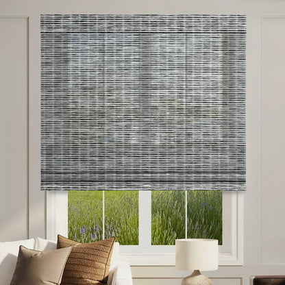 Kincmo Motorized Light Filtering Roman Shades 50% Blackout - Woven