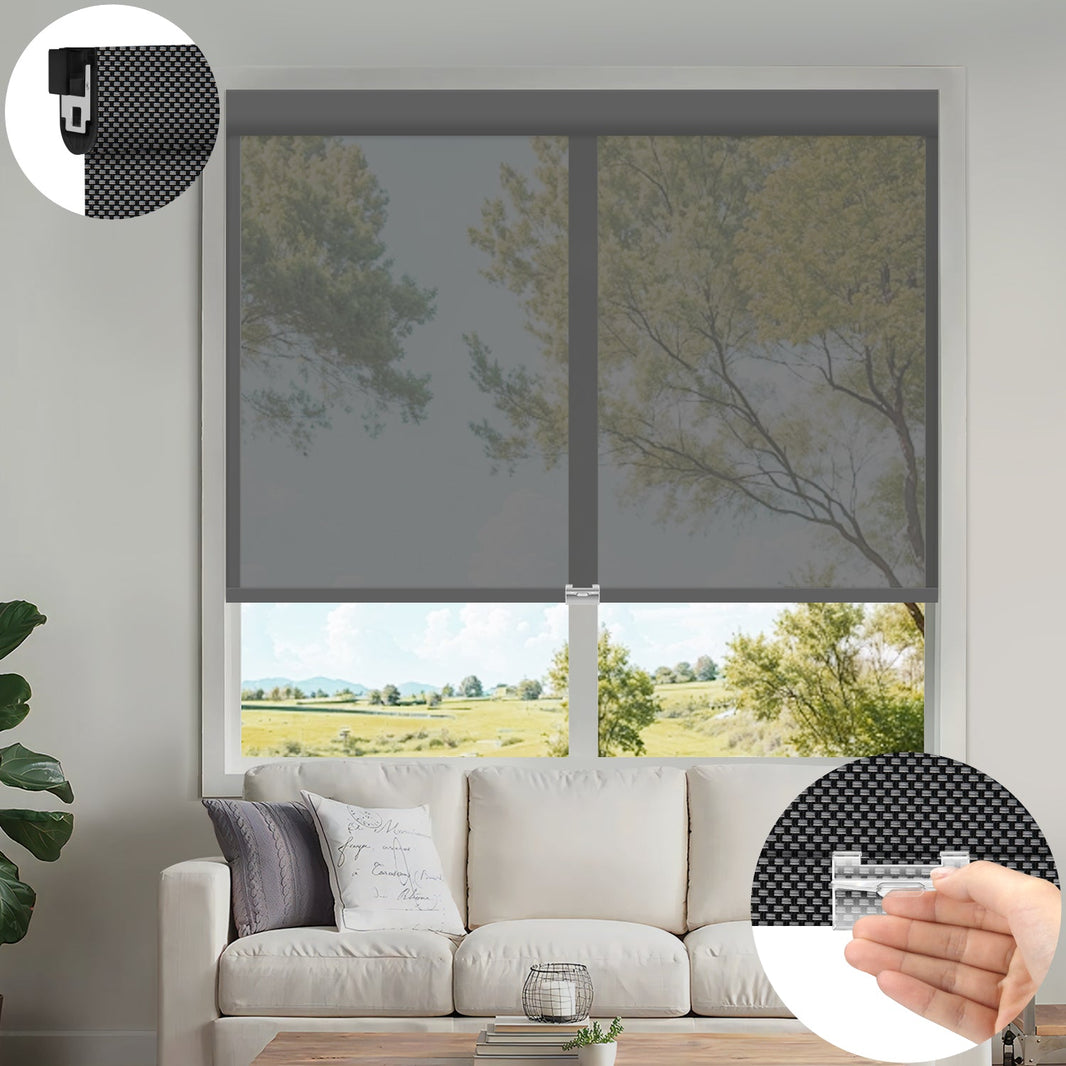 Kincmo No Drill Cordless UV Protection Solar Shades 0%/1%/3%/5% Openness