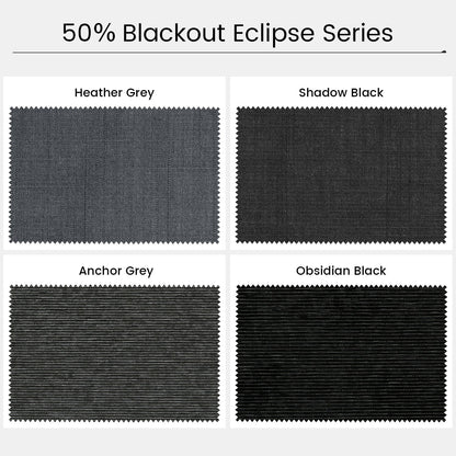 Kincmo No Drill Roller Shades, Motorized 50% Blackout Light Filtering - Eclipse