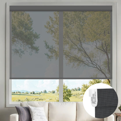 Kincmo No Drill Motorized Solar Shades, 0%/1%/3%/5% Openness For UV Protection