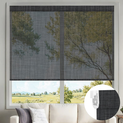 Kincmo No Drill Motorized Solar Shades, 0%/1%/3%/5% Openness For UV Protection