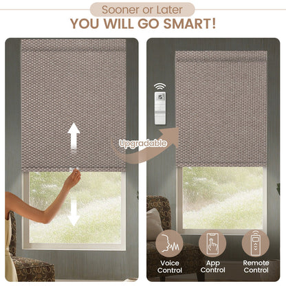 Kincmo No Drill Cordless Roller Shades 100% Blackout - Groove