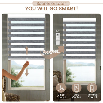 Kincmo No Drill Cordless Zebra Shades 70% Blackout - Galaxy