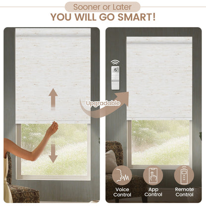 Kincmo No Drill Cordless Roller Shades 100% Blackout  - Linen