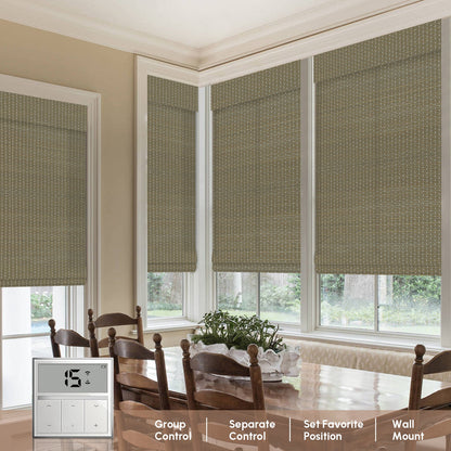 Kincmo Motorized 100% Bamboo Shades 50%/70%/100% Blackout - Pure Bamboo